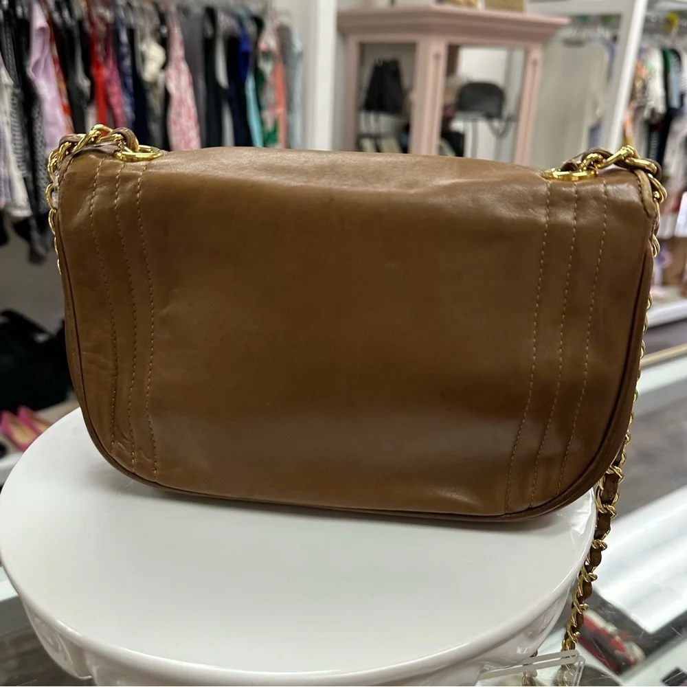 Chanel Brown‎ Satin Vintage CC Flap Bag crossbody leather purse